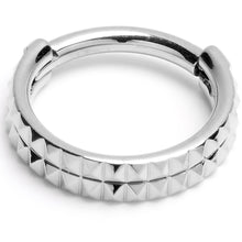 Load image into Gallery viewer, 16G 5/16 Pyramid Cut Double Hoop 316L Surgical Steel Hinged Segment Ring