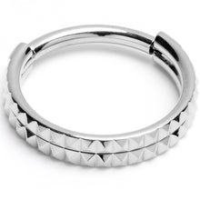 Load image into Gallery viewer, 16G 3/8 Pyramid Cut Double Hoop 316L Surgical Steel Hinged Segment Ring