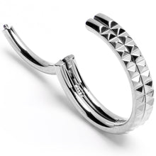 Load image into Gallery viewer, 16G 3/8 Pyramid Cut Double Hoop 316L Surgical Steel Hinged Segment Ring
