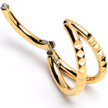 Load image into Gallery viewer, 16G 5/16" Gold PVD Double Spike Precision Hinged Segment Ring