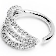 Load image into Gallery viewer, 16G 5/16 Clear CZ Gem Faux Triple Hoop Closure Ring