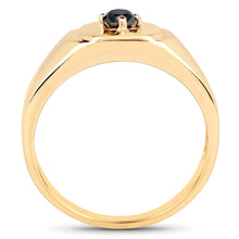Load image into Gallery viewer, 14K Yellow Gold Plated 0.20 Carat Genuine Black Diamond .925 Sterling Silver Ring