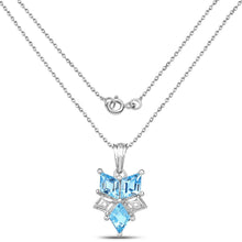 Load image into Gallery viewer, 4.65 Carat Genuine Blue Topaz .925 Sterling Silver Pendant