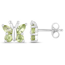 Load image into Gallery viewer, 1.00 Carat Genuine Peridot .925 Sterling Silver Earrings