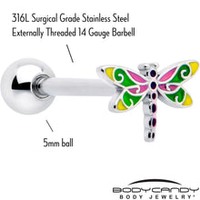 Load image into Gallery viewer, Dragonfly Colors Barbell Tongue Ring