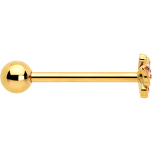 Load image into Gallery viewer, Gold Tone Sunrise Butterfly Barbell Tongue Ring