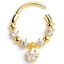 Load image into Gallery viewer, 16G 3/8 Front Facing CZ Star Precision Hinge Segment Ring