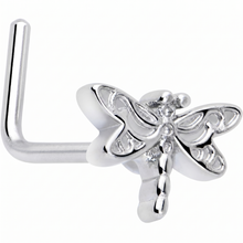 Load image into Gallery viewer, 20G 7mm Dragonfly Colors L Shape Nose Ring