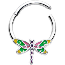 Load image into Gallery viewer, 16G 3/8 Dragonfly Color Hinged Segment Ring