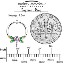 Load image into Gallery viewer, 16G 3/8 Dragonfly Color Hinged Segment Ring