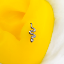 Load image into Gallery viewer, 16G 1/4 Grade 23 Titanium Snake Threadless Push In Labret Tragus