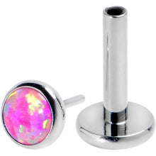 Load image into Gallery viewer, 16G 1/4 Pink Synthetic Opal G23 Titanium Threadless Push In Labret