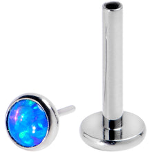 Load image into Gallery viewer, 16G 5/16 Blue Synthetic Opal G23 Titanium Threadless Push In Labret