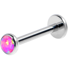 Load image into Gallery viewer, 16G 3/8 Pink Synthetic Opal G23 Titanium Threadless Push In Labret