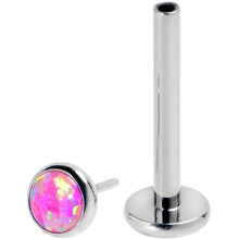 Load image into Gallery viewer, 16G 3/8 Pink Synthetic Opal G23 Titanium Threadless Push In Labret