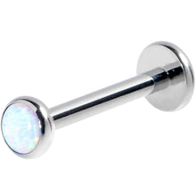 Load image into Gallery viewer, 16G 3/8 White Synthetic Opal G23 Titanium Threadless Push In Labret
