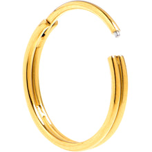 Load image into Gallery viewer, 20G 3/8 Gold PVD 316L Surgical Steel Double Precision Hinged Segment Ring