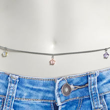 Load image into Gallery viewer, Pink Purple Gem Stars Dangle Belly Chain