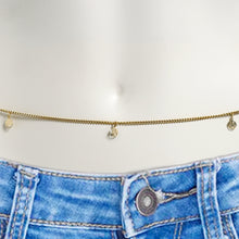 Load image into Gallery viewer, Gold Tone Round Dangles Belly Chain