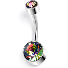 Load image into Gallery viewer, Vitrail CZ Gem Internally Threaded Simple Belly Ring