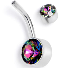 Load image into Gallery viewer, Vitrail CZ Gem Internally Threaded Simple Belly Ring