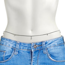 Load image into Gallery viewer, Clear Gem Oval Dangle Belly Chain