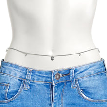 Load image into Gallery viewer, Clear Gem Flower Hippie Black Belly Chain