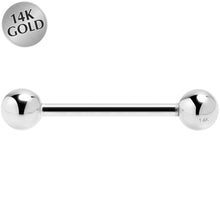 Load image into Gallery viewer, 14G 5/8 Solid 14k White Gold Straight Barbell