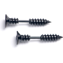 Load image into Gallery viewer, Black Stainless Steel Screw Stud Earrings Cheater Plug Set