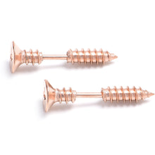 Load image into Gallery viewer, Rose Gold Stainless Steel Screw Stud Earrings Cheater Plug Set