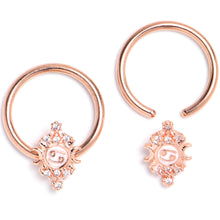 Load image into Gallery viewer, 16G 3/8 Clear Gem Rose Gold Tone Mystical BCR Captive Ring Set of 4