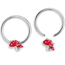 Load image into Gallery viewer, 16G 3/8 Mushroom Red Top BCR Captive Ring Set of 4