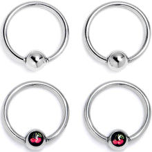 Load image into Gallery viewer, 16G 3/8 Cherry Ball BCR Captive Ring Set of 4