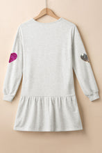 Load image into Gallery viewer, Cute Heart Round Neck Long Sleeve Mini Dress Stylish Dress for Women Girls Simple Charming Dress