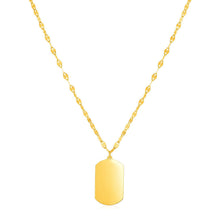 Load image into Gallery viewer, 14K Yellow Gold Dog Tag Necklace