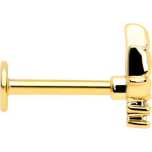 Load image into Gallery viewer, 16G 5/16 Pink CZ Gem Gold Tone Style Fire Labret Monroe Tragus