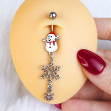 Load image into Gallery viewer, Hooray For Snow Snowman Dangle Belly Ring