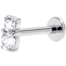 Load image into Gallery viewer, 16G 5/16 Clear Gem G23 Titanium Threadless Push In Labret Tragus