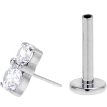 Load image into Gallery viewer, 16G 5/16 Clear Gem G23 Titanium Threadless Push In Labret Tragus
