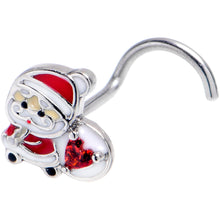 Load image into Gallery viewer, 20G 7mm Red Gem Santa Bag Heart Holiday Left Side Nose Screw