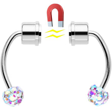 Load image into Gallery viewer, Aurora Gem Magnetic Septum Ring Horseshoe Non-Pierced Fake Nose Ring Set