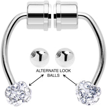 Load image into Gallery viewer, Clear Gem Magnetic Septum Ring Horseshoe Non-Pierced Fake Nose Ring Set