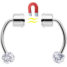 Load image into Gallery viewer, Clear Gem Magnetic Septum Ring Horseshoe Non-Pierced Fake Nose Ring Set