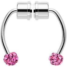 Load image into Gallery viewer, Pink Gem Magnetic Septum Ring Horseshoe Non-Pierced Fake Nose Ring Set