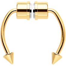 Load image into Gallery viewer, Gold Tone PVD Magnetic Septum Ring Horseshoe Non-Pierced Fake Nose Ring Set
