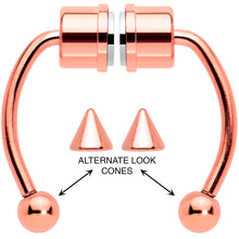 Load image into Gallery viewer, Rose Gold Tone Magnetic Septum Ring Horseshoe Non-Pierced Fake Nose Ring Set
