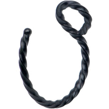 Load image into Gallery viewer, Black Twisted Stainless Steel Clip on Hoop Fake Nose Ring