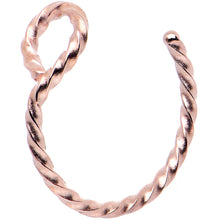Load image into Gallery viewer, Rose Gold Tone Twisted Stainless Steel Clip on Hoop Fake Nose Ring