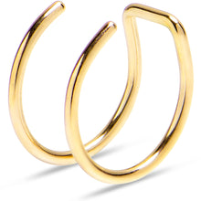 Load image into Gallery viewer, Gold Stainless Steel Clip on Double Hoop Fake Cartilage Earring Ear Cuff