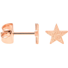Load image into Gallery viewer, 4mm-8mm Stars Stud Rose Gold Tone 316L Stainless Steel Earrings 6 Pack